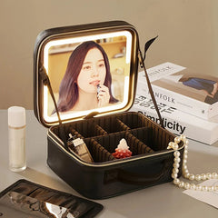 New LED Lighted Cosmetic Case with Mirror Waterproof