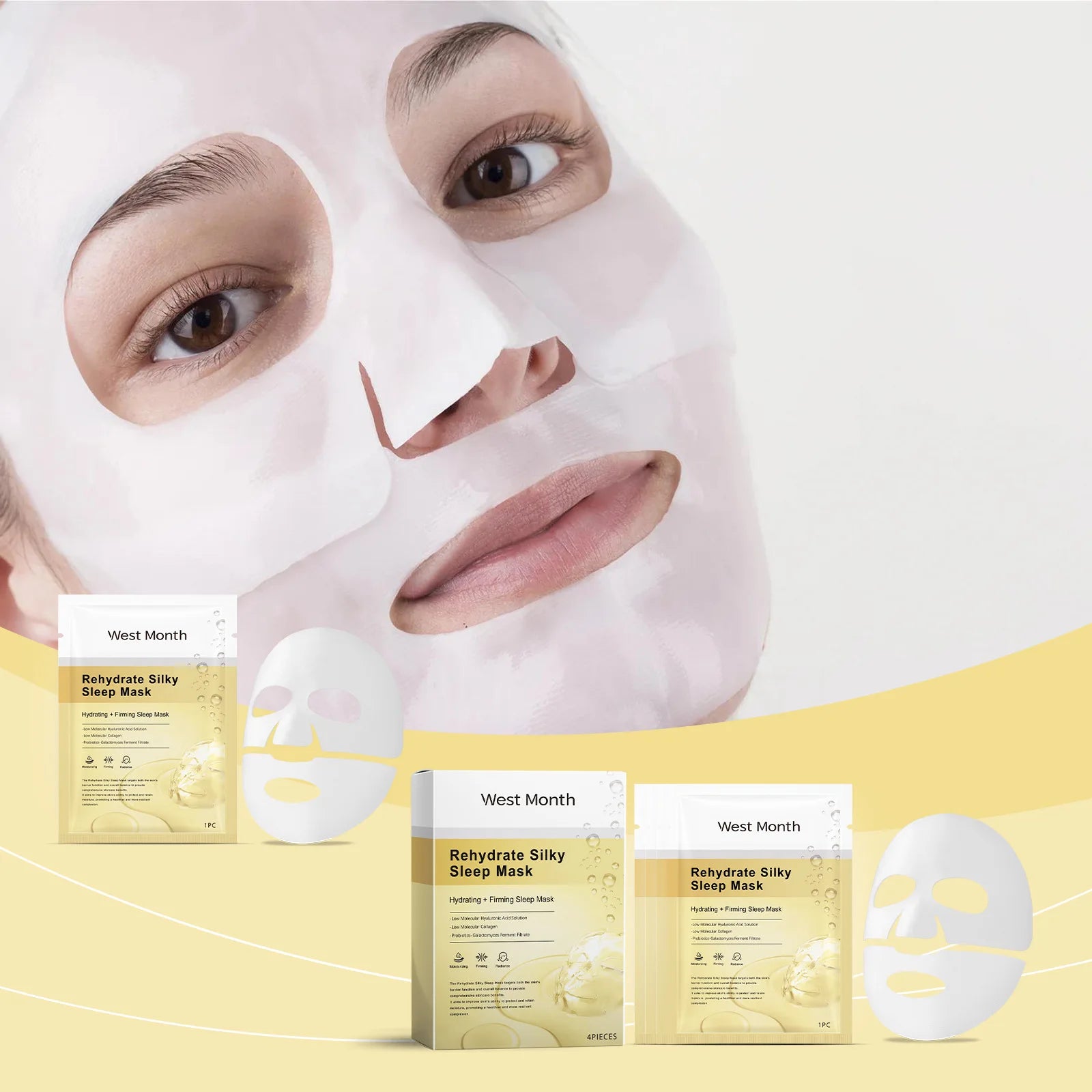 Collagen Facial Mask Fade Fine Lines Lift Firm Deep  Sleep Mask