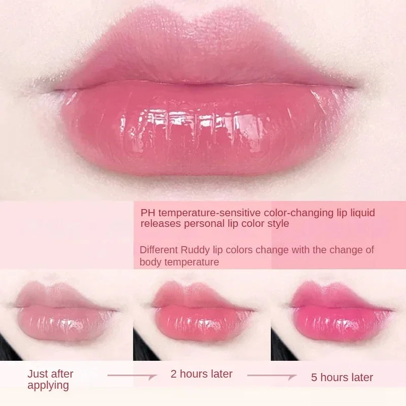 Peach Color Lip Balm Crystal Temperature Change Lipstick