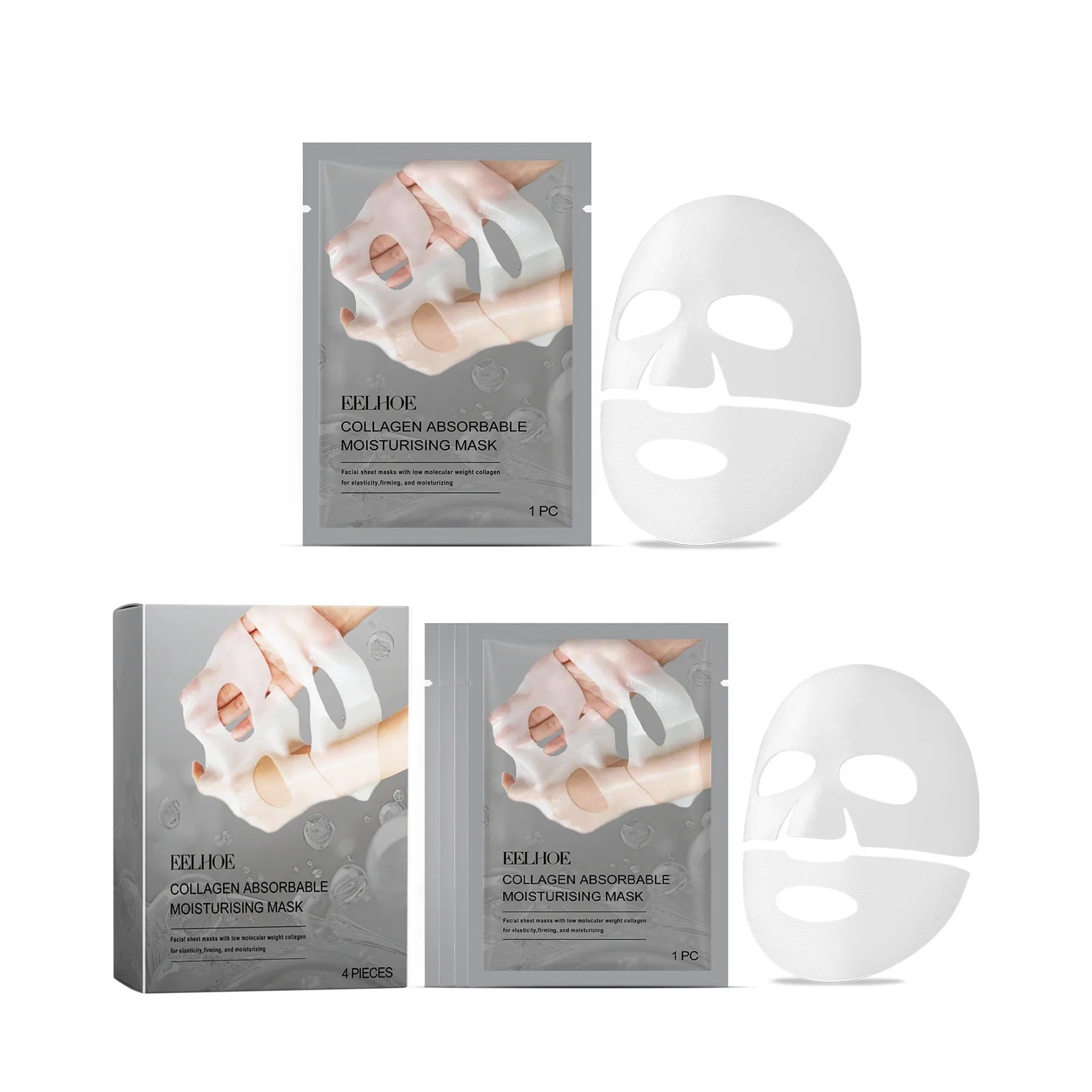 Collagen Absorbable Facial Mask For Moisturizing Dryness Brightening Skin Smoothing  Face Mask