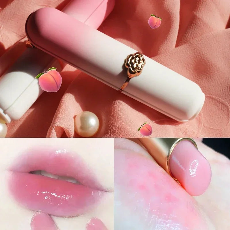 Peach Color Lip Balm Crystal Temperature Change Lipstick