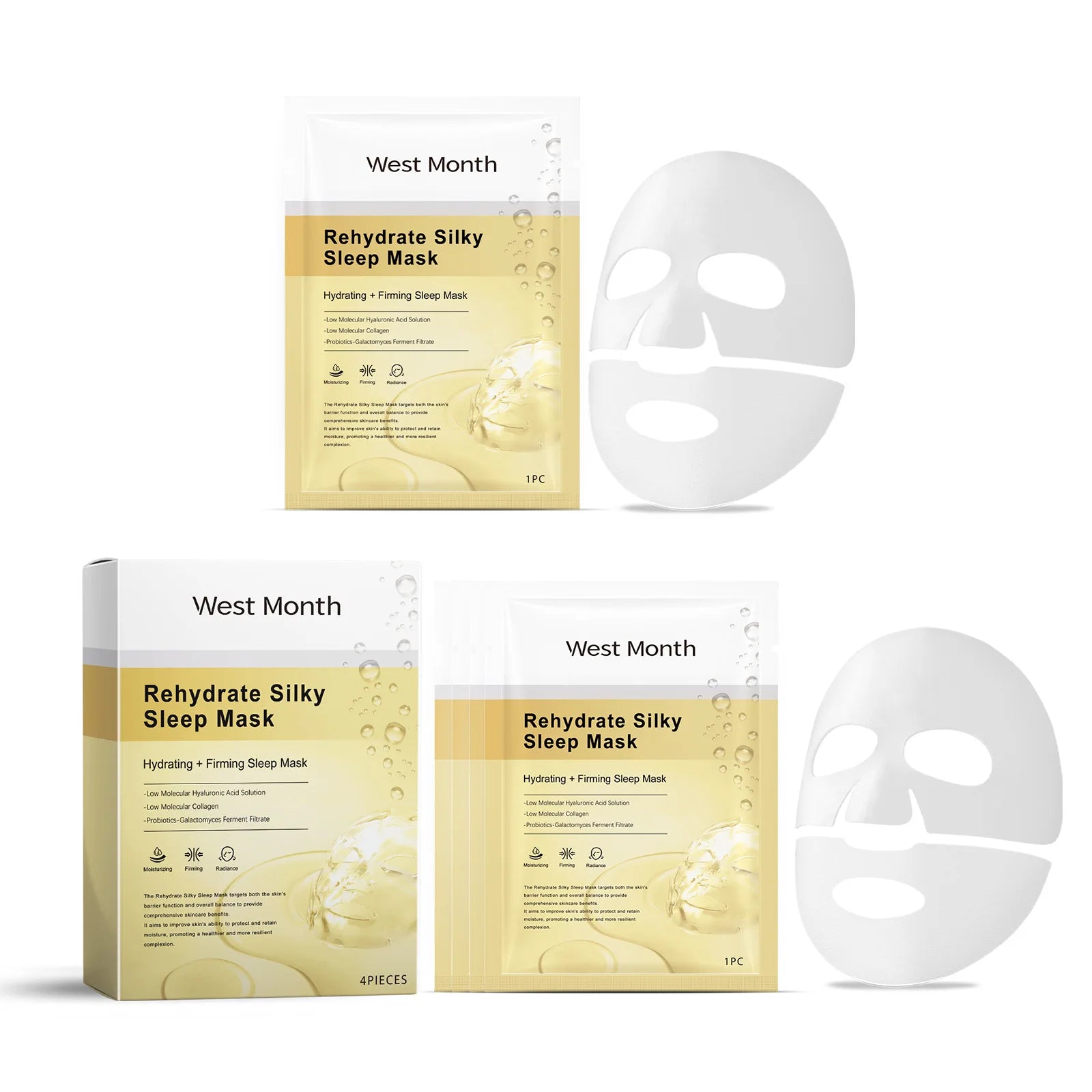 Collagen Facial Mask Fade Fine Lines Lift Firm Deep  Sleep Mask