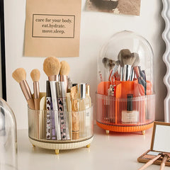 Cosmetics Storage Bucket Grid with Lid Transparent Simple and Light Luxury Makeup Brush