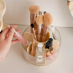 Cosmetics Storage Bucket Grid with Lid Transparent Simple and Light Luxury Makeup Brush