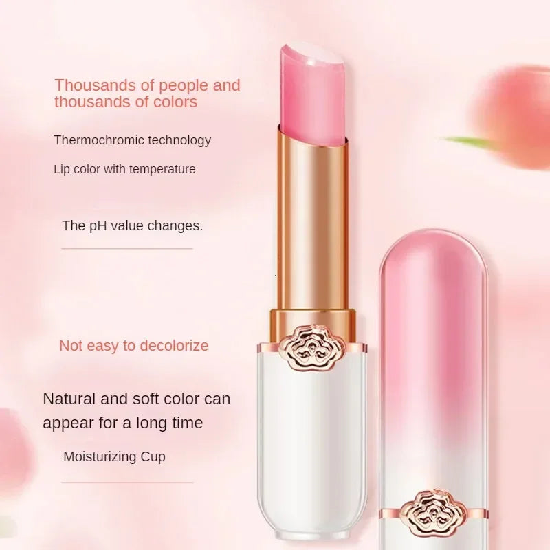 Peach Color Lip Balm Crystal Temperature Change Lipstick