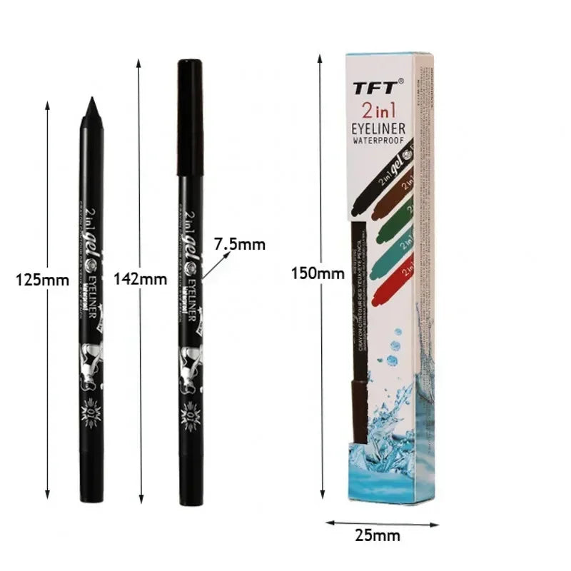 Eyeliner Lip Liner Gel Pencil Waterproof Long-lasting Blue White Black Brown