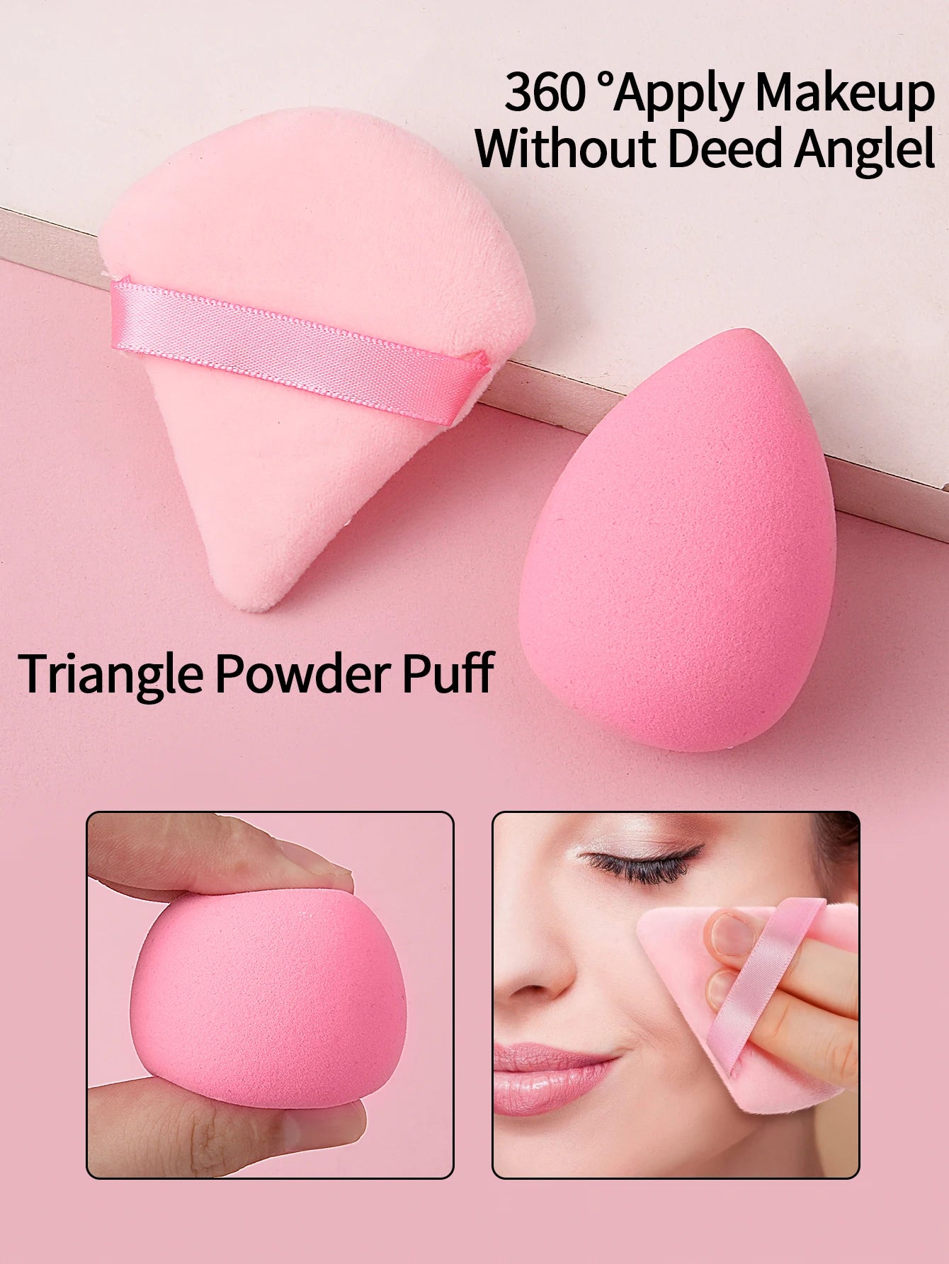 Makeup Brush Set &4pcs Powder Puff, Makeup Tools With Soft Fiber For Easy Carrying