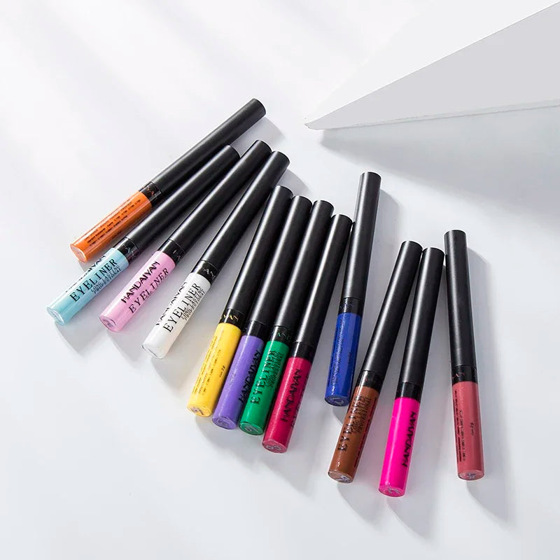 12 Colors Colorful Liquid Eyeliner Pencil Waterproof