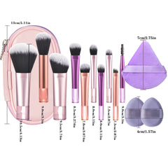 Mini Makeup Brush Set with Bag,